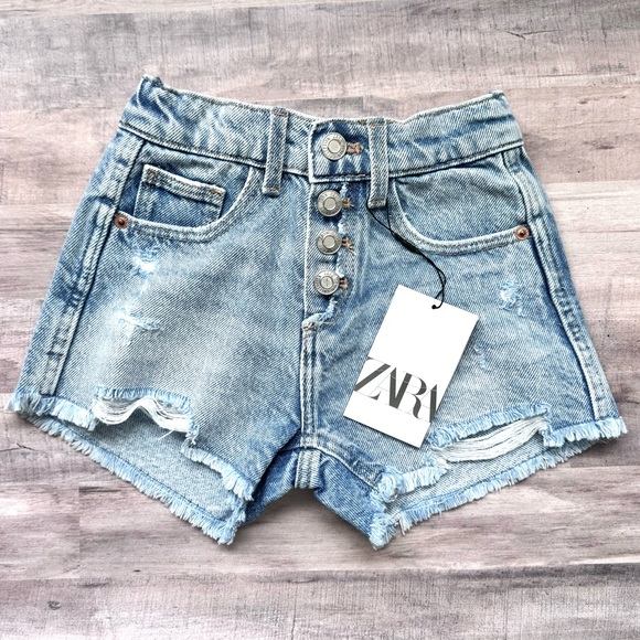 Zara Girls Distressed Shorts 6 - Picture 3 of 9